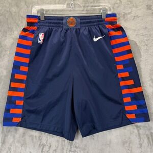 Nike New York Knicks NBA Basketball Shorts Mens Large Navy Blue Dri-FIT 38 L